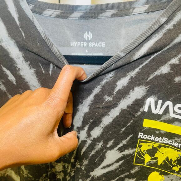 Hyper Space NASA Tee - Unisex Size L - Gray and Black - Picture 5 of 5